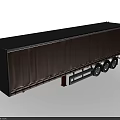 Brown Curtain Side Truck Trailer With Silver Roof And Multiple Wheels
