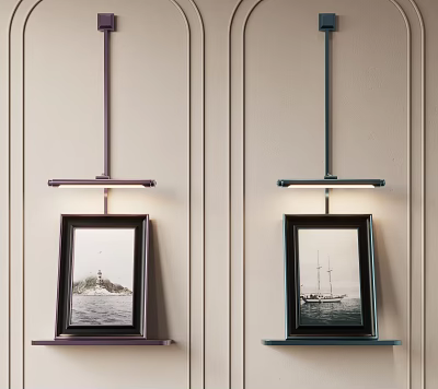 Hanging Picture Frames With Different Designs Decorate Wall 3d model