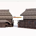 Traditional Rural Self-built House With Wooden Structure And Tile Roof Exterior