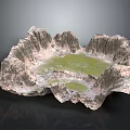 Natural Garden Landscape Featuring Mountainous Terrain And Green Lush Vegetation Areas