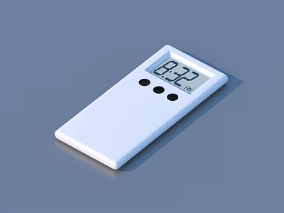 Portable White Digital Clock With Clear Time Display And Three Buttons 3d model