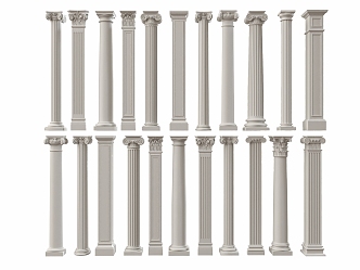 European Column Roman Column Gypsum Column Gypsum Line Cylindrical Square Column 3d model