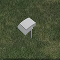 Outdoor Light Illuminating Green Grass Lawn With Bright Glow At Night