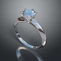 Elegant Silver Ring With Solitaire Diamond Polished Band And Shiny Surface 3d model