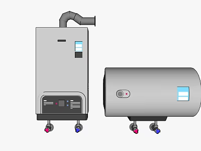 Home Use Gas And Storage Water Heaters As Essential Daily Electrical Appliances 3d model