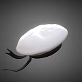 Modern Sleek White Hat With Black Hanging Straps And Minimalist Design