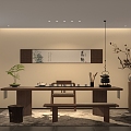 Chinese Teahouse Simple Zen Style Chinese Furniture Song Style Furniture 3d model