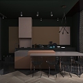 Industrial LOFT Kitchen Open Kitchen 3d model