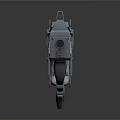 Futuristic Advanced Gun With Metallic Silver Red Tactical Design And Structure