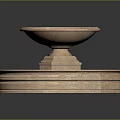 Home Decorative Two Tiered Stone Fountain With Circular Base And Natural Texture