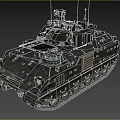 Military Green Armored Combat Tank Featuring Turret Antenna Sensors And Tracked Design