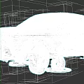 Old White Car With Missing Wheel And Damaged Body Under Repair 3d model