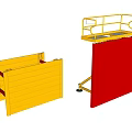 Industrial Equipment Featuring Red Platform Yellow Guardrail Ladder And Panel Structure