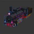 Vintage Black Steam Train Model With Red Wheels And Reflective Surface 3d model