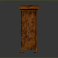 Wooden Cabinet With Curved Top Glass Door And Carved Legs Design