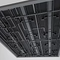 Modern Industrial Ceiling Design With Metal Framework Pipes And Structural Brackets 3d model