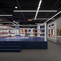Modern Fitness Gym Interior With Colorful Punching Bags And Exercise Floor Markers