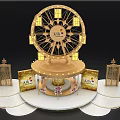 Tianhong Themed Event Stage With Decorative Ferris Wheel And Pavilion Lights