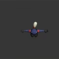 3D Tactical Character In Blue Uniform With Black Vest Helmet Goggles And Arms Outstretched