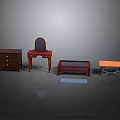 Classic Wooden Furniture Collection Including Dresser Vanity Bench And Side Table