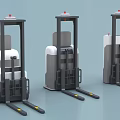 Three Intelligent Industrial Forklift Units With Digital Display And Automation Features