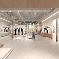 Modern Clothing Store Interior With Open Space Clothing Racks Mannequins And Cashier Counter