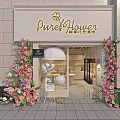 PureFlower Flower Shop Exterior With Floral Decorations At Entrance And Elegant Design