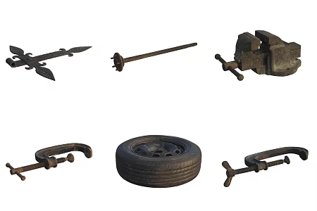Tools Accessories Auto Repair Parts Tire 3d model
