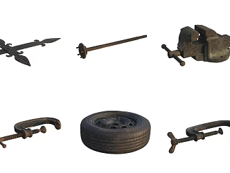 Tools Accessories Auto Repair Parts Tire 3d model
