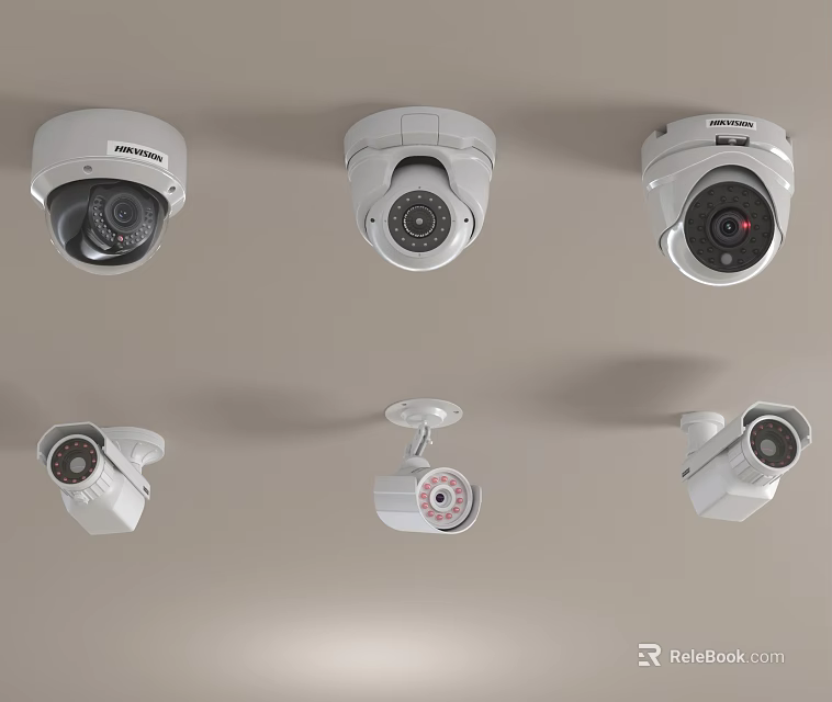 Projection Monitoring With Different Ceiling Mounted Security Cameras Types For Surveillance 3d model 