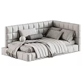Modern Soft Upholstered Children Bed With Multiple Optional Colors And Cozy Full Bedding Sets