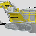Yellow Liebherr 9-2000 Heavy Duty Tracked Excavator With Large Bucket
