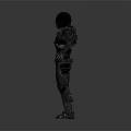 Game Movie Character Black Armored Sci Fi Warrior 3D Model Full Body Design 3d model