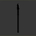 Metal Battle Axe Design With Long Handle Blue Silver Head And Chain