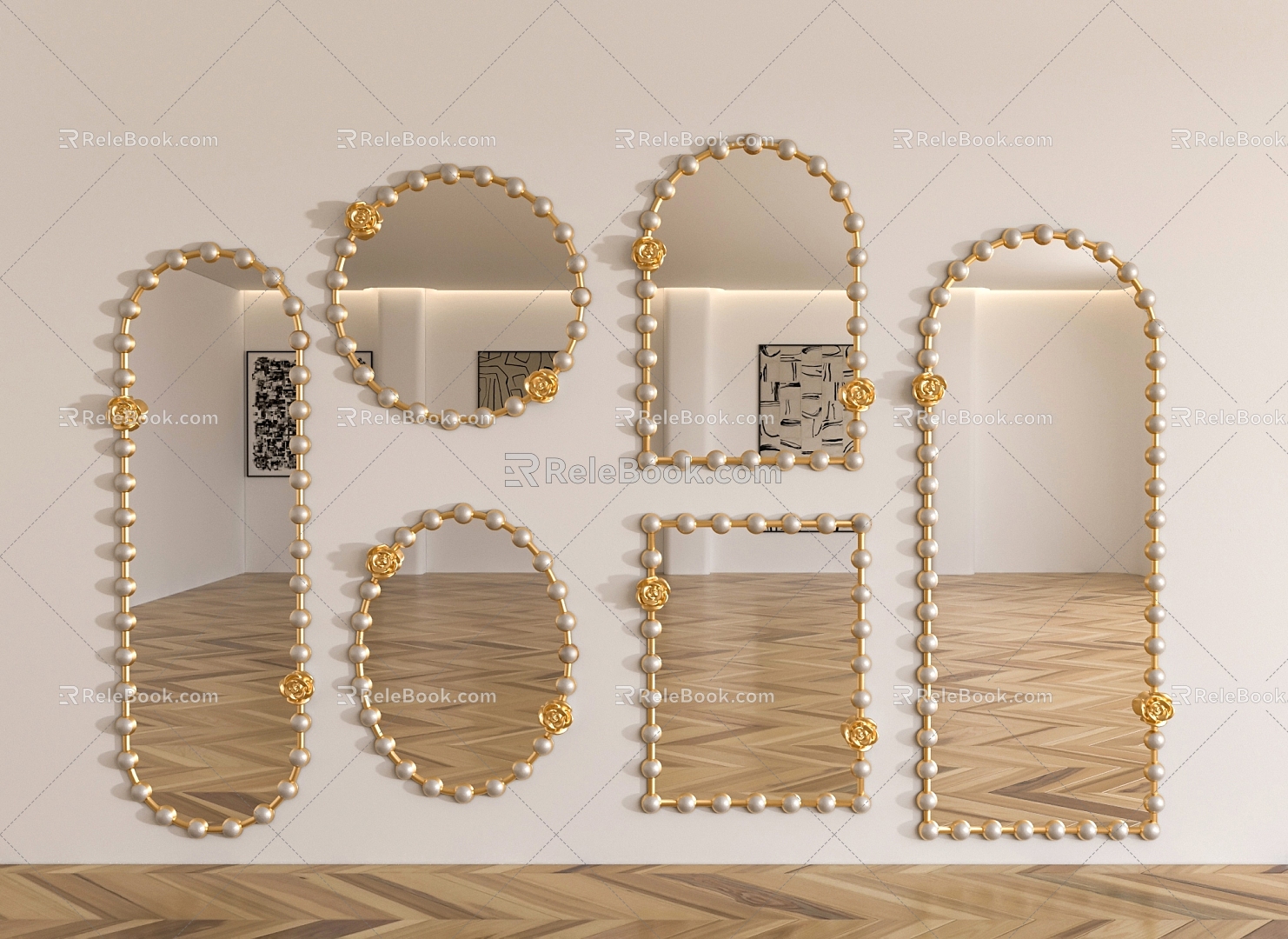 Full-body mirror bathroom mirror decorative mirror 3d model