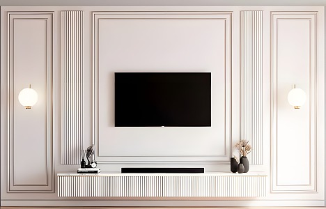 Modern TV background wall TV wall 3d model