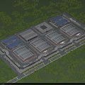 Aerial View Plan of Commercial Industrial Park With Greenery and Road Layout