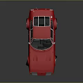 Red Classic Sports Car With Sleek Body Black Windows And Silver Wheels