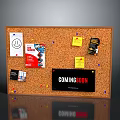 Corkboard Display Board With Pinned Notes Papers And Coming Soon Poster