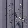 Various Modern Wall Lamps With Adjustable Arms In Black And White Designs