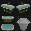 Elegant Brass Bathtubs With Modern Design And Faucet In Various Styles