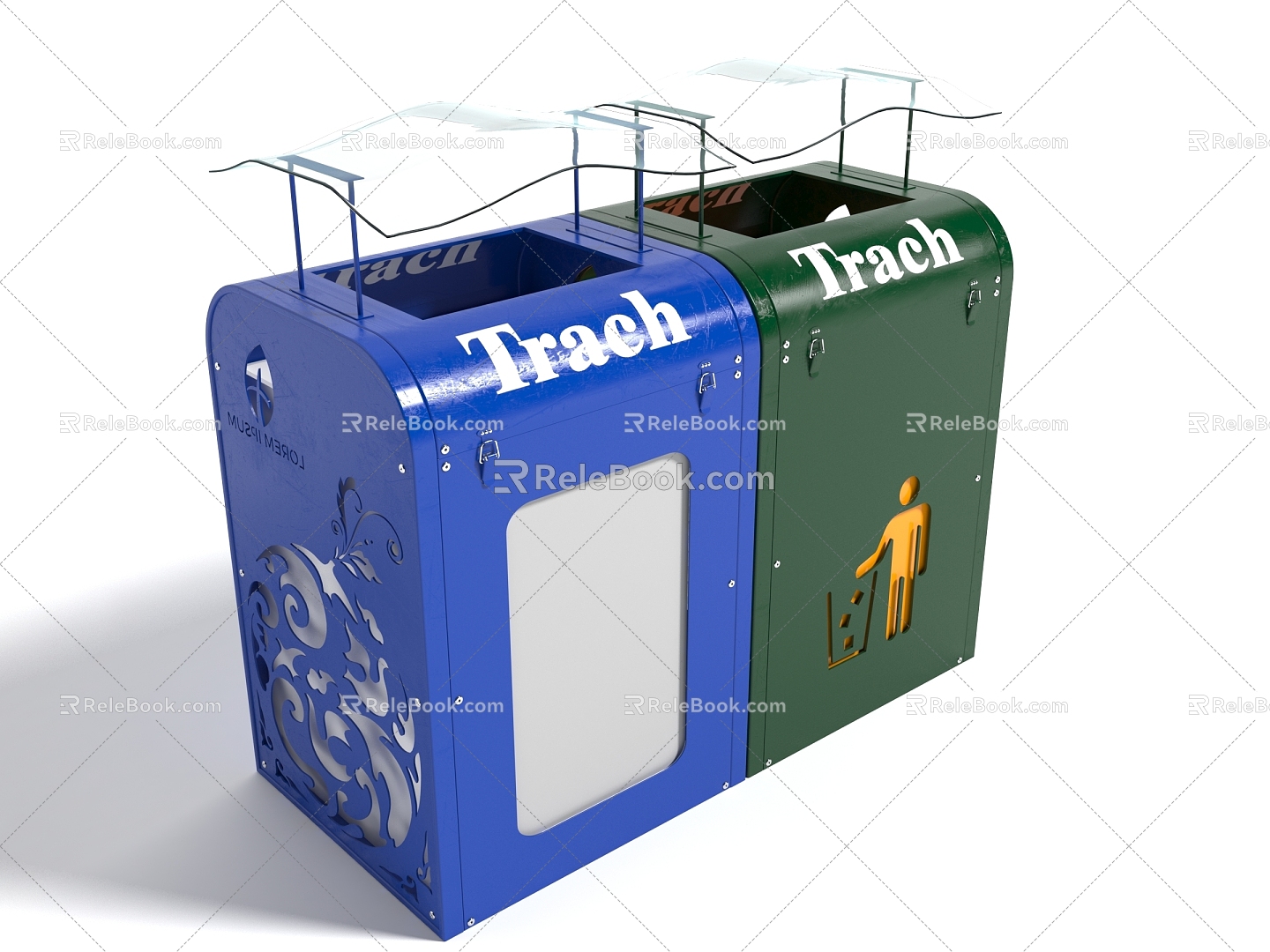 Modern style dustbin dustbin public facilities highway facilities recycling bin 3d model