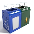 Modern style dustbin dustbin public facilities highway facilities recycling bin 3d model