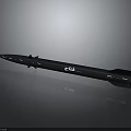 Black Military Missile Weapon with C4 Marking and Tactical Aerodynamic Design
