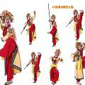 3D Peking Opera Mask Pendant Figure Decorative Ornament for Home Decor