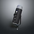 Professional Black USB Microphone With Control Buttons LED Indicator And Adjustable Stand 3d model