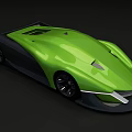 Green Futuristic Convertible Concept Car With Sleek Aerodynamic Body And Stylish Wheels