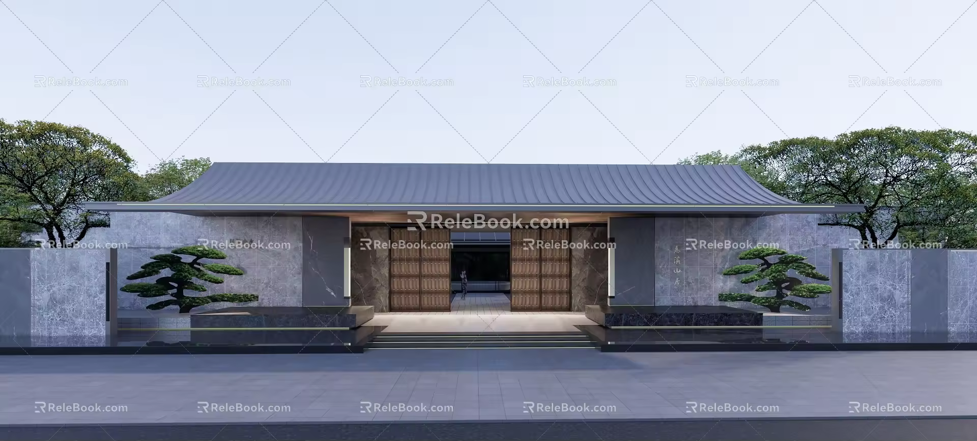 new chinese style gate 3d model