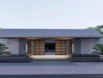 new chinese style gate 3d model