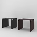 Two Modern Minimalist Stools In Black And Dark Brown With Sleek Metal Accents